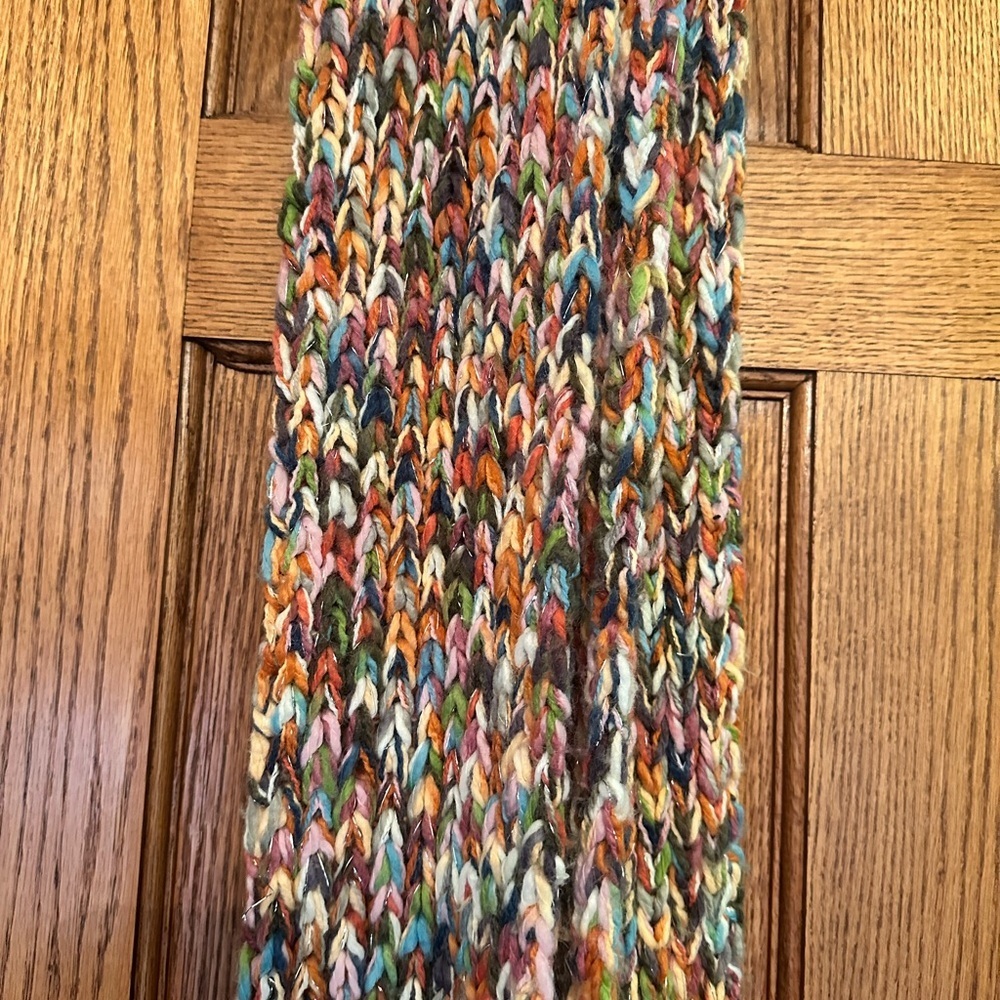 Handmade Multicolor Knit Scarf - Picture 2 of 5